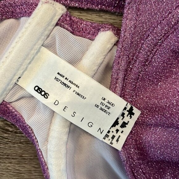 ASOS Sparkling Purple Women's Bikini top 36DD - Picture 4 of 4